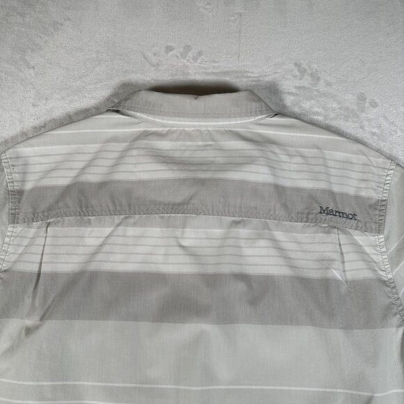 Marmot Shirt Men Size XXL Striped Short Sleeve Single Pocket Comfort For Life - Picture 11 of 11